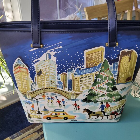 Talbots Christmas in Central Park, NYC Tote - Picture 1 of 10